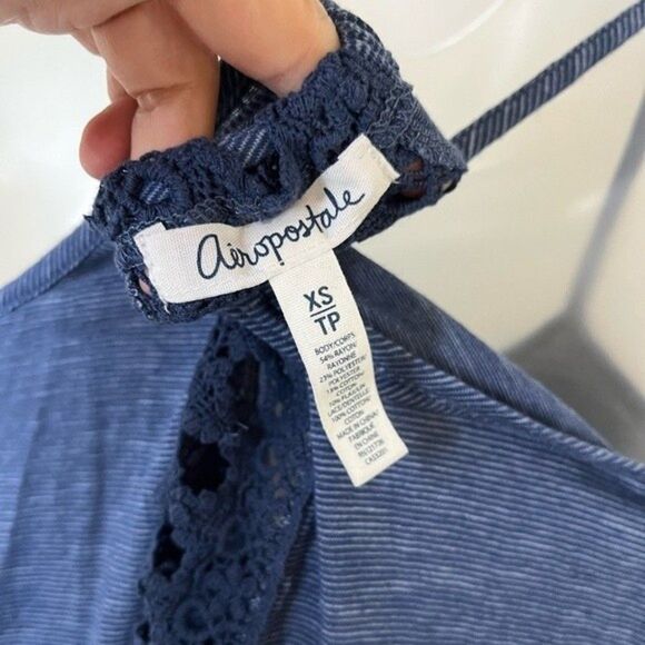 Aeropostale Blue Cropped Tank Top Size XS - Picture 5 of 6